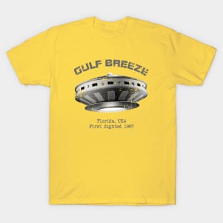 Gulf Breeze Flying Saucer UFO - Distressed T-Shirt